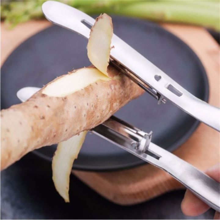 htrxb-ผลไม้สแตนเลสอเนกประสงค์เอาออกได้อย่างรวดเร็วด้วยมือสำหรับห้องครัวเครื่องปอกเปลือกผัก-ผลไม้ที่หั่นผักแตงกวาที่ขุดแครอทปอกเปลือกหน่อไม้ฝรั่ง