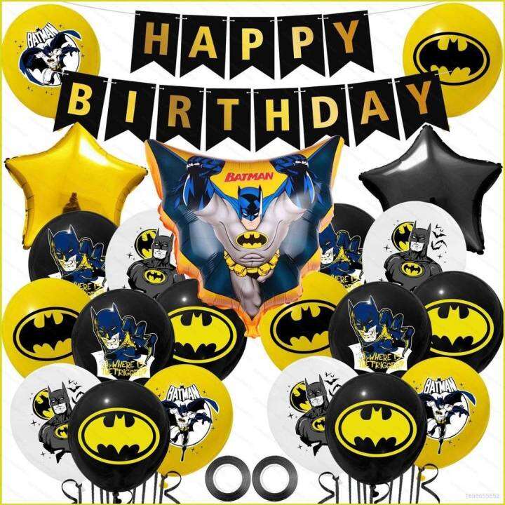 Snow Batman foil balloons banner birthday party decoration | Lazada PH