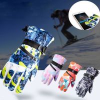 【LZ】☄❍✓  Inverno snowboard luvas de esqui couro do plutônio antiderrapante tela de toque impermeável motocicleta ciclismo velo luvas de neve quente