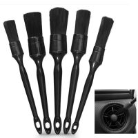 5Pcs Car Detailing Brush Set แปรงทำความสะอาดรถยนต์สำหรับล้อรถ Air Outlet Vents Car Detail Brush Auto Car Cleaning Kit Tools