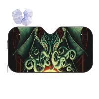 Cthulhu ม่านบังแดดพับได้,ขนาด70X130ซม. กระบังแสงอลูมิเนียมฟอยล์ลึกลับน่ารักฝาครอบของเล่นเด็กบาจา LZY3721ม่านบังแดด