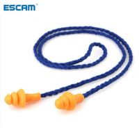 ESCAM 10Pcs Soft Silicone Corded Ear Plugs Ears Protector Reusable Hearing Protection Noise Reduction Earplugs Earmuff