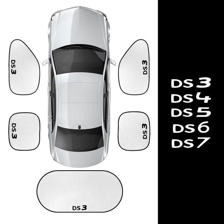 ร่มบังกระจกบังแดดรถยนต์5ชิ้น-ชุดอุปกรณ์เสริมรถยนต์ปีกหมวกยูวีสำหรับ-ds-citroen-ds3-cabrio-ds4-ds5-5ls-prestige-ds6-ds7กันแดด