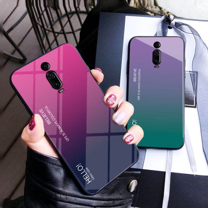 xiaomi-mi-9t-pro-เคสโทรศัพท์-xiaomi-9tpro-สีเคสแข็งกระจกเทมเปอร์ไล่ระดับสีกันกระแทกเคสฝาหลังโทรศัพท์