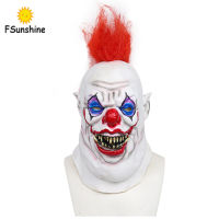 Halloween Full Face Clown Latex Mask With Hair Masquerade Dress Up Props For Haunted House Theme Party【cod】