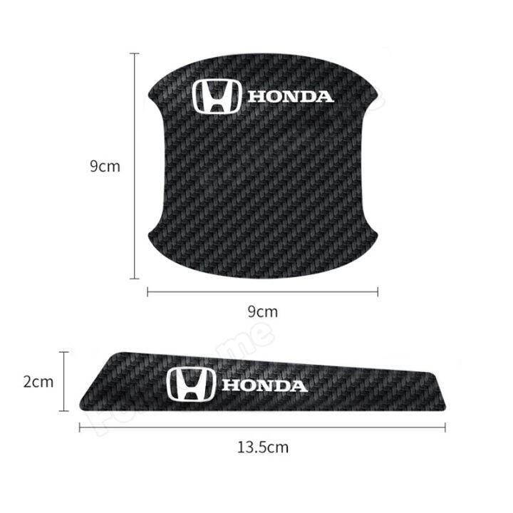 ฟิล์มกันรอยสำหรับ-honda-8ชิ้น-เซ็ต-ฟิล์มป้องกันที่จับประตูรถยนต์เรืองแสงสติกเกอร์คาร์บอนไฟเบอร์ป้องกันรอยขีดข่วนสามารถใช้เป็นมือจับประตูรถยนต์ได้