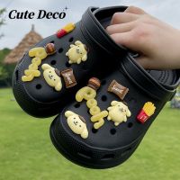 【 CuteDeco】Cute Yellow Pudding Dog (1 Type) Pudding Dog / French Fries / Yellow Plate Charm Button Deco/ Cute Jibbitz Croc Shoes Diy / Charm Resin Material For DIY