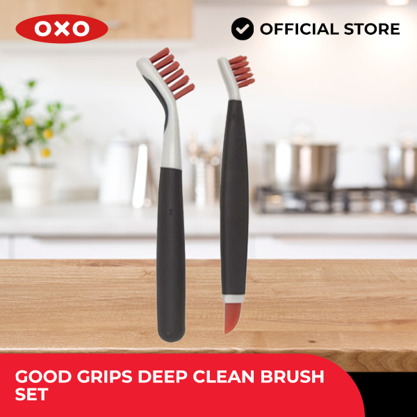OXO Good Grips Deep Clean Brush Set for Kitchen Bathroom Appliances