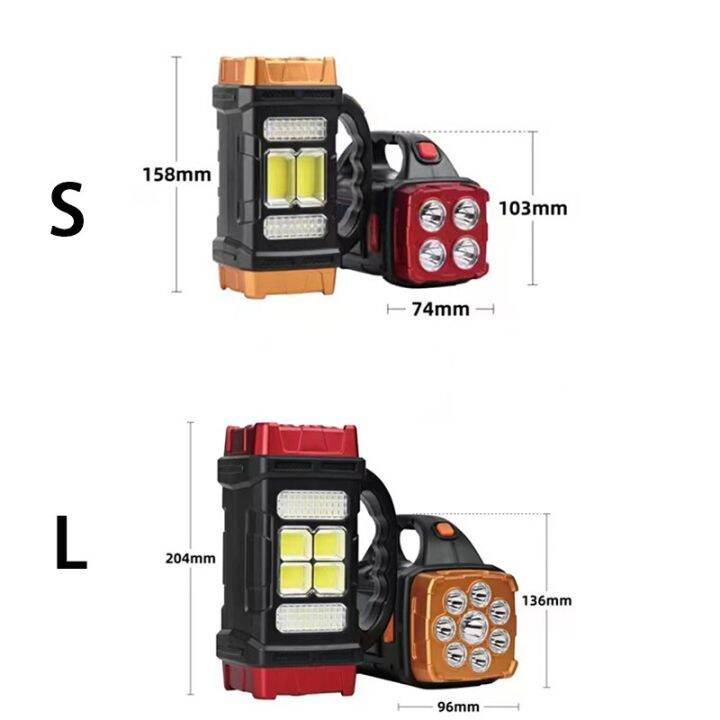 ไฟฉายมือถือ-76led-ชาร์จได้-3000000lm-ไฟฉายสว่างมากๆโคมไฟพลังงานแสงอาทิตย์ไฟฉายมีไฟด้านข้างไฟฉายกันน้ำกลางแจ้ง