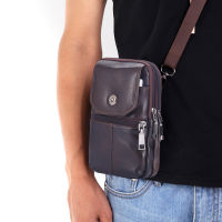 2022 Men S Messenger Bag Cowhide Leather Bag Mobile Phone Pouch Men Wallet Small Travel Waist Bag Male Multi-Pockets Chest Bag