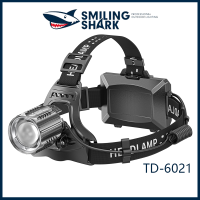 SmilingShark ไฟหน้า TD-6021 M55 10000 Lumens Strong Bright USB IPX4แบบชาร์จไฟได้กันน้ำซูม Super Bright ไฟหน้าตกปลากลางแจ้งแคมป์ปิ้งไฟฉายคาดศีรษะมัลติฟังก์ชั่นไฟสีแดงความปลอดภัย