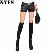 Dropshipping!2020 New Fashion Summer Womens Sexy Black PU Shorts Vintage Slim Faux Leather Shorts(No belt)