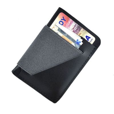 （Layor wallet） หนังแท้กระเป๋าสตางค์ที่เรียบง่ายสำหรับผู้ชายผู้หญิงหนังวัวบางผู้ถือบัตรเครดิตธนาคารกับวงยืดหยุ่นกระเป๋าสตางค์บุรุษขนาดเล็ก