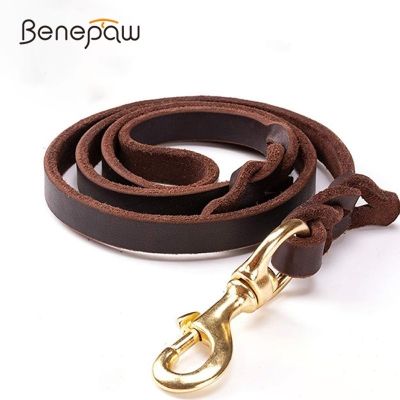 【LZ】 Benepaw High-end Cowhide Leather Leash Dog Handmade Durable Pet Leash For Large Dogs Brass-plated Hot Sale Pet Supplies Shop