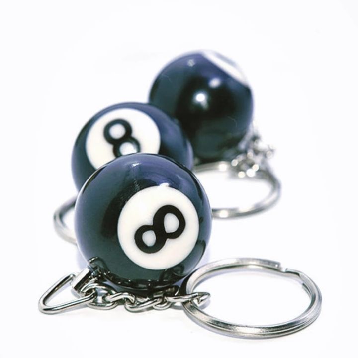 fashion-creative-billiard-pool-keychain-table-ball-key-ring-lucky-black-no-8-key-chain-25mm-resin-ball-jewelry-gift-key-chains