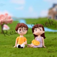 【hot sale】 ☍ B09 2Pcs/Set Miniature Cartoon Lawn Couple Mini Figures Garden Ornament DIY Home Decoration Dollhouse Decorations