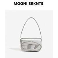 MLBˉ Official NY Minority design jingle bag underarm bag new light luxury foreign style portable hot girl style silver shoulder bag hot style