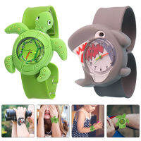 2pcs การ์ตูนสัตว์ตบนาฬิกาน่ารักตบกำไลนาฬิกาซิลิโคน Slap Watch Playthings