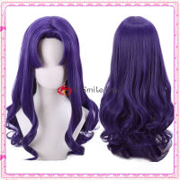 Anime EVA Cosplay Wig Purple Long Katsuragi Cosplay Wig Heat Resistance Curly Wig Synthetic Hair Wig Cap.