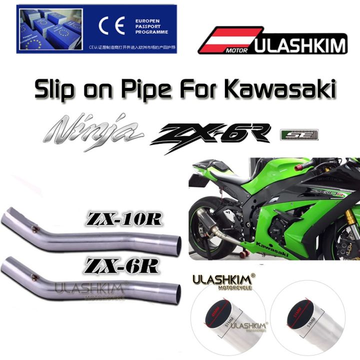 Motorcycle Exhaust Full System Link Pipe Slip On For Kawasaki