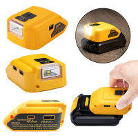 อัพเกรดแหล่งจ่ายไฟทดแทน DCB090สำหรับอะแดปเตอร์แบตเตอรี่ Dewalt 20V Max 18V พร้อมไฟ LED ทำงานแบบ Dual USB DC 12V