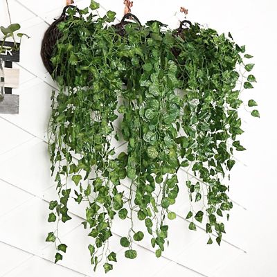 hotx【DT】 90cm Artificial Wall Hanging Leaves Radish Fake Flowers Vine Garden Wedding