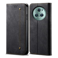 Honor Magic5/Magic5 Pro, RUILEAN Retro Denim Leather Flip Wallet Stand Case Cover