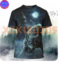 【 xzx180305 】 Personalized Custom Name Short Sleeve 2023 Summer Wolf And Moon Night 3D Full Print t shirt style10