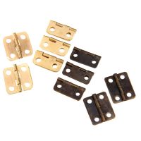 【CC】☍  10pcs Small Jewelry Chest Wine Dollhouse Door Hinge with Screw 16x13mm