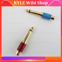 KYLE Wild Shop Mixer Connector Gold Plated 6.5mm Jack Male Mono Plug to RCA Female Converter Audio Adapter 6.35mm Socket Sound