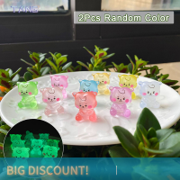 ?【Lowest price】TANG 2pcs Luminous Alpacas เครื่องประดับน้ำหอมตุ๊กตาการ์ตูนขนาดเล็กตกแต่งภูมิทัศน์ตุ๊กตาของเล่นขนาดเล็ก