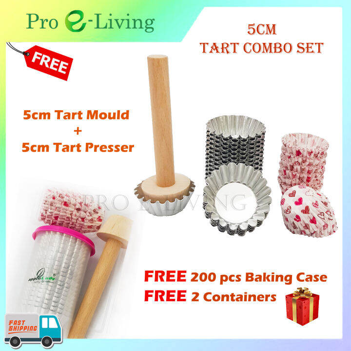 Pakej Gabungan Nilai 10/20pcs 5cm Acuan Kuih Tart + 1pc 5cm Tart Presser/ Egg Tart /Cheese Tart