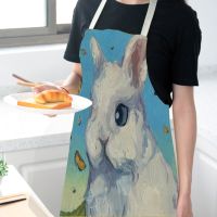 Rabbit Apron Creative Kitchen Apron Girl Painting Women Aprons Dinner Party Cooking Apron Adult Child Baking Accessories Apron Aprons