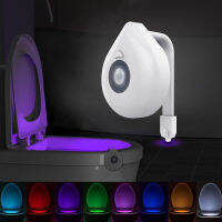 LED ห้องน้ำที่นั่งไฟกลางคืน Motion Sensor WC แสง8สีเปลี่ยนโคมไฟ AAA แบตเตอรี่ขับเคลื่อนแสงไฟสำหรับโถชักโครกเด็ก