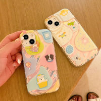 เคสโทรศัพท์ลายการ์ตูนสัตว์เลเซอร์ใช้ได้กับ IPhone14 13 12 11 Pro Max XXS ฝาหลัง TPU นุ่มกันกระแทกเรียบ