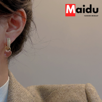 Maidu Jewelry ต่างหูห่วงรูปหัวใจสำหรับผู้หญิงหัวเข็มขัดหูอารมณ์ล่าสุด