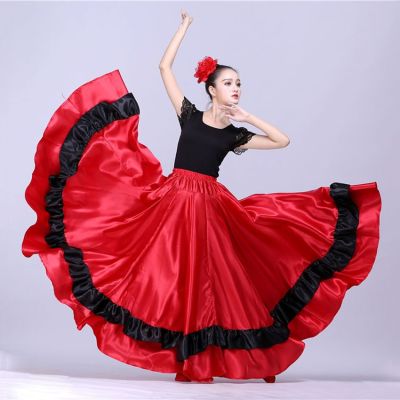 hot【DT】 Size Spanish Flamenco Skirt Costumes Clothing for Bullfight Belly Wear