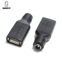 SANGYI แจ็ค USB 2.0 5V 5.5x2อะแดปเตอร์สำหรับแล็ปท็อป1คอนเน็คเตอร์ทองเหลืองแปลง USB ตัวผู้/ตัวเมีย