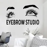 [COD] Eyebrow Studio Wall Decals Window Vinyl Stickers Woman Mural LL413