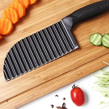 Crinkle Potato Cutter Stainless Steel Waves French Fries Slicer Handheld Chipper  Chopper, Vegetable Salad Chopping Knife Home Kitchen