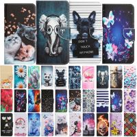 Leather Flip Phone Case For Samsung Galaxy A12 A22 A22S A32 A34 A52 A52S A54 5G Cat Butterfly Painted Wallet Card Holder Cover Phone Cases