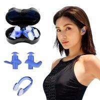 Summer Swimming Silicone Earplugs Nose Clip Case Waterproof Anti-noise Surf Diving Outdoor Water Sports Swim Dive Supplies Ear Protection