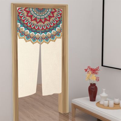 Fashion 2023 Japanese printed Mandala screen door partition, kitchen entrance curtain wall decoration, restaurant Noren hanging half screen