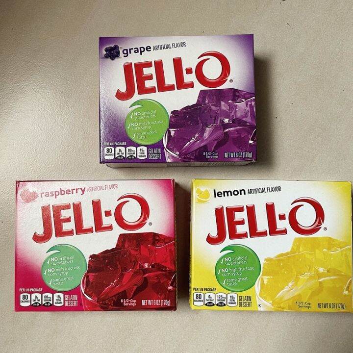 ☼JellO Jello Grape Lemon RaspberryLimeBerry Blue Gelatin (85g and 170g