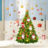 Merry Christmas Decoration For Home Wall Window Sticker Christmas Santa Claus Window Stickers Wall Ornaments Happy New Year 2022