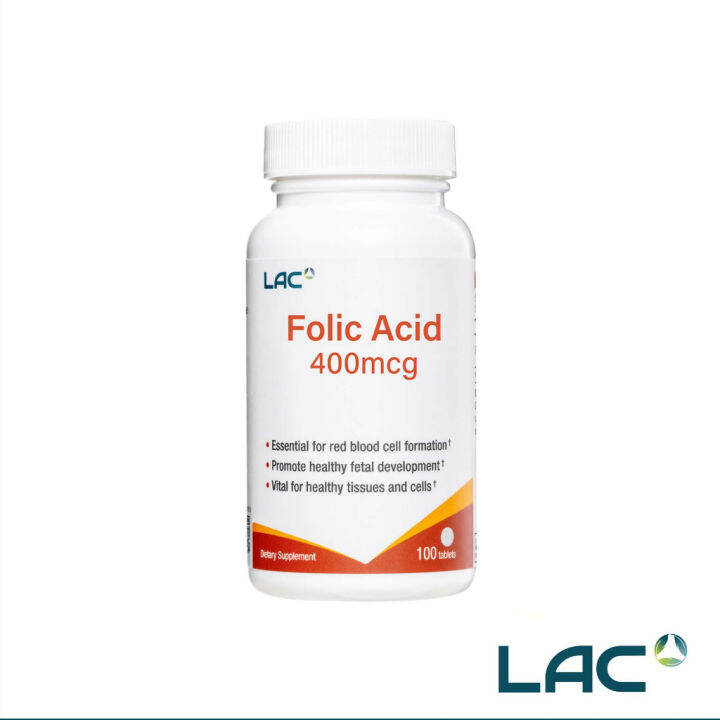 LAC Folic Acid 400mcg 100 TB (Consume within August 2025) | Lazada PH