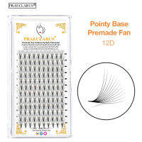 PRAECLARUS ขนตาปลอมตัวต่อขนตา12D วัสดุพรีเมียมทำมือหนา0.07มม. บางฐานแหลมขนตาแบบรัสเซีย