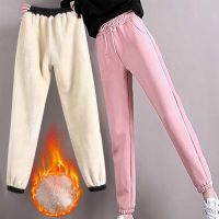 HOT HULXOIQQQEWV 573[] ฤดูหนาวผู้หญิงข้นกางเกงยิมกางเกงขายาวสีทึบอบอุ่น Leggings หญิงสบายๆยืดหยุ่นหลวมกีฬากางเกงขนแกะ