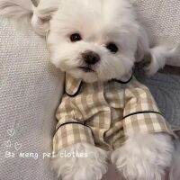 Ins Plaid Shirts Pet Clothing Dogs pajamas Cat Dog Clothes Costume Small Kitten Print fashion Cute Summer Khaki Yorkshire Gift Clothing Shoes Accessor