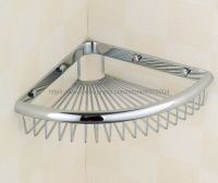 ✣ Polished Chrome Bathroom Accessory Corner Bath Shower Soap Tray Caddy Basket Wire Storage Rack Wall Mounted Nba512